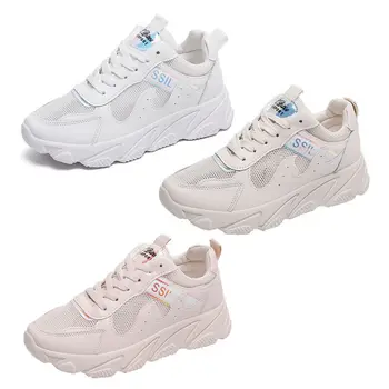

Fashion Women Concise Casual Sports Sneakers All-match Breathable Mesh Sports Solid Color Running Shoes