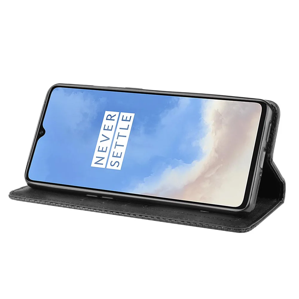 Магнитный винтажный кожаный чехол премиум класса, чехол для Oneplus 7T One Plus 7T 1+ 7 T, чехол с откидной крышкой 6,55 дюймов, легкомысленный чехол с защитой от падения