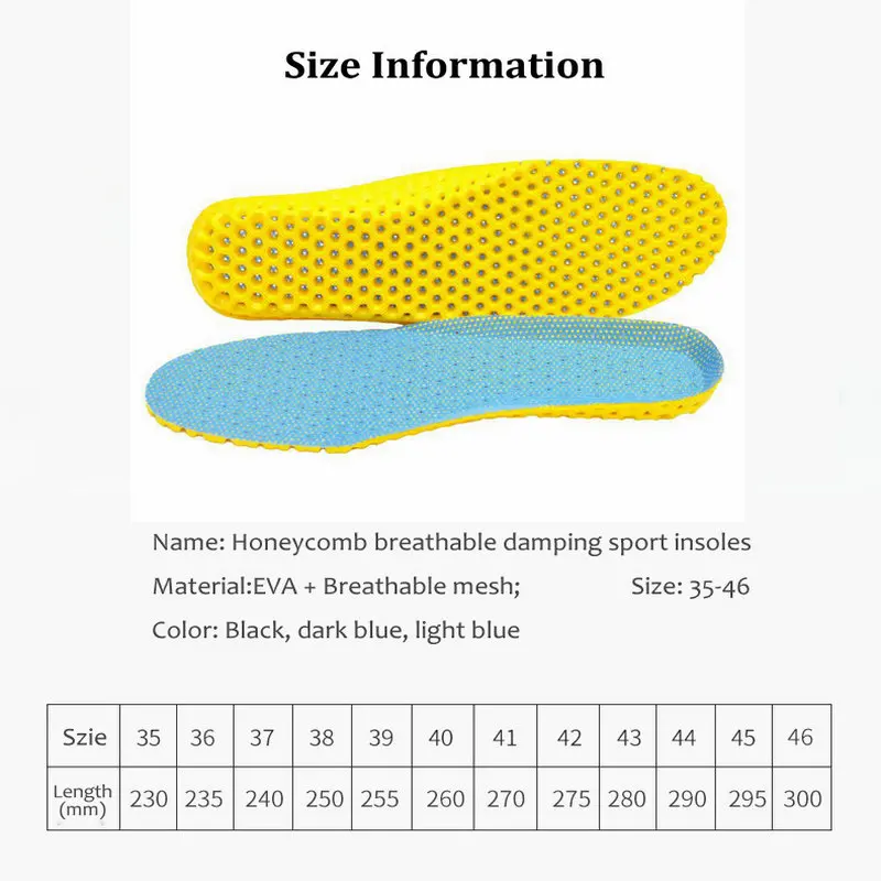 Breathable Memory Foam Insoles Stretch Deodorant Running Cushion Insoles For Feet Man Women Insoles Shoes Sole Orthopedic Pad 6