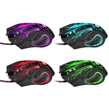 

New 6D USB Wired Gaming Mouse 3200DPI 6 Buttons LED Computer Laptop For PC Pro Games Professional Mouse Gamer Mice E8J8