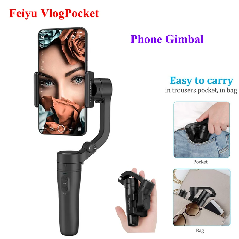  Feiyu Vlog Pocket Foldable 3 Axis Phone Gimbal Feiyu Vimble 2 Handheld Stabilizer For iPhone Huawei