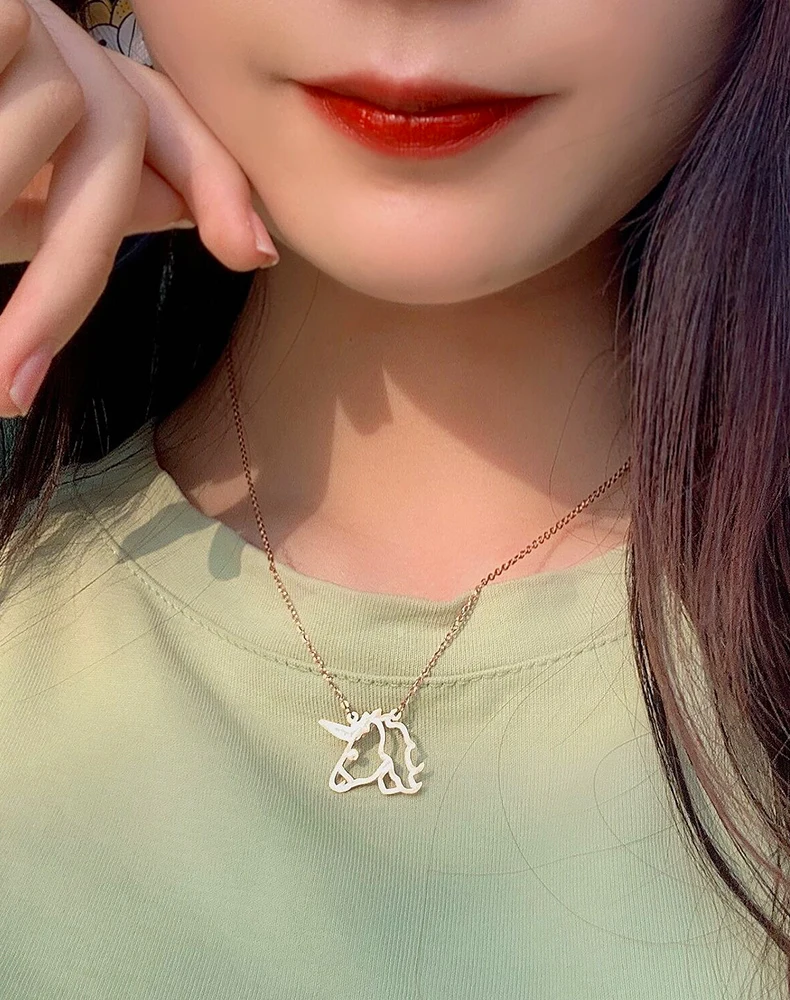 Французский полый Единорог титановое стальное позолоченное Инс ветер девичий