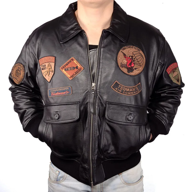 2020 New Men Top Gun Leather Pilot Jackets Eu Fat Loose Big Yards Genuine Cowskin Russian Winter Warm Military Coats Genuine Leather Coats Aliexpress