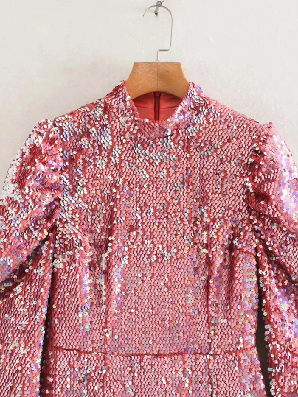 Новинка, женское платье, vestidos, английский стиль, модное, розовое, с блестками, с круглым вырезом, мини, сексуальное, vestidos de fiesta, вечернее платье