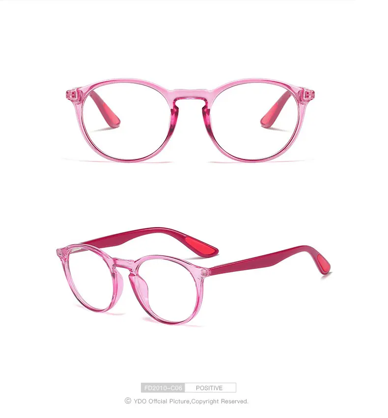 YDO милые женские круглые очки с прозрачной оправой винтажные очки по рецепту очки для компьютера близорукость прозрачные стеклянные рамки