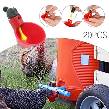 

20Pcs Chicken Hanging Cup Drinking Fountains Birds Water Bowl Drinker Cups For Backyard Chicken Flock Automatic Poultry Watering