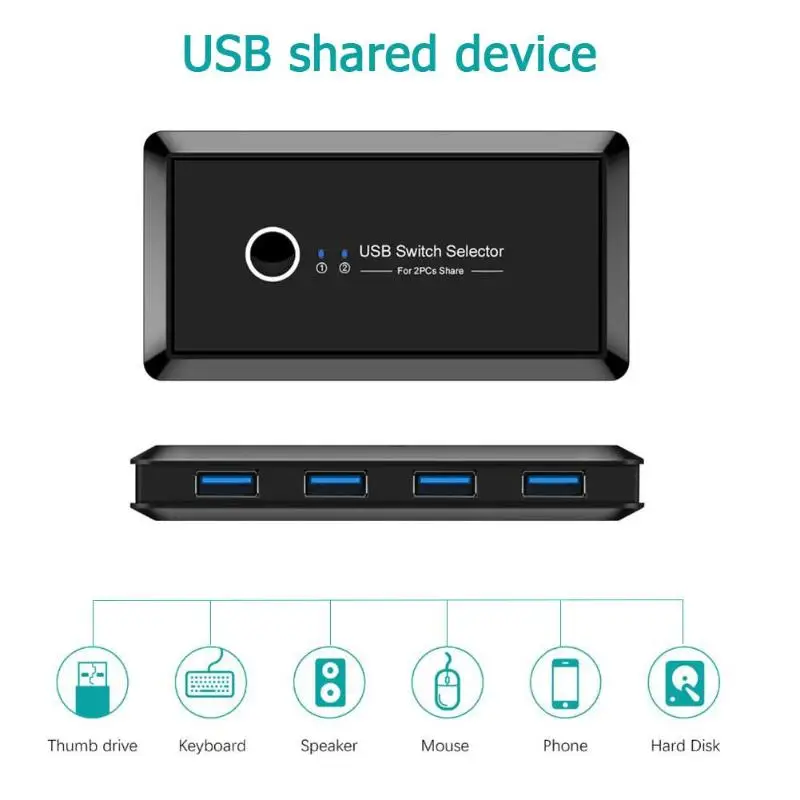 USB 3,0 коммутатор коробка легкость и портативность нет места занимает концентратор 2 PC общий доступ 4 USB устройства для принтера клавиатура мышь