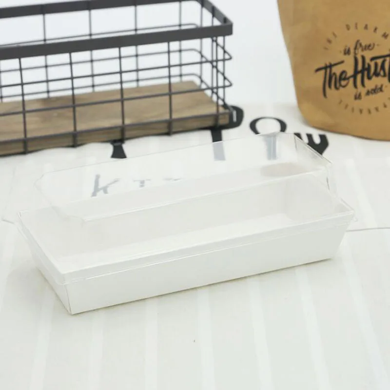 500 наборов 19*8,5*6 см оберточная коробка длинная коробка для хлеба прозрачная прямоугольная коробка для сэндвича слоеные коробки для упаковки Торта - Цвет: H