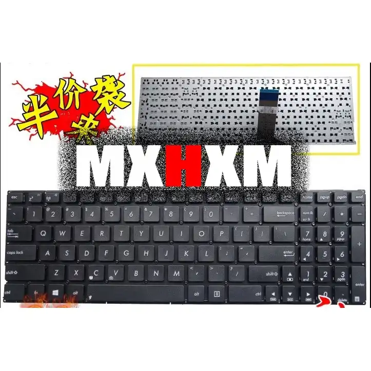 MXHXM Клавиатура для ноутбука ASUS K555Z X550D K555D X550DP K550D черная|Клавиатуры замены| |