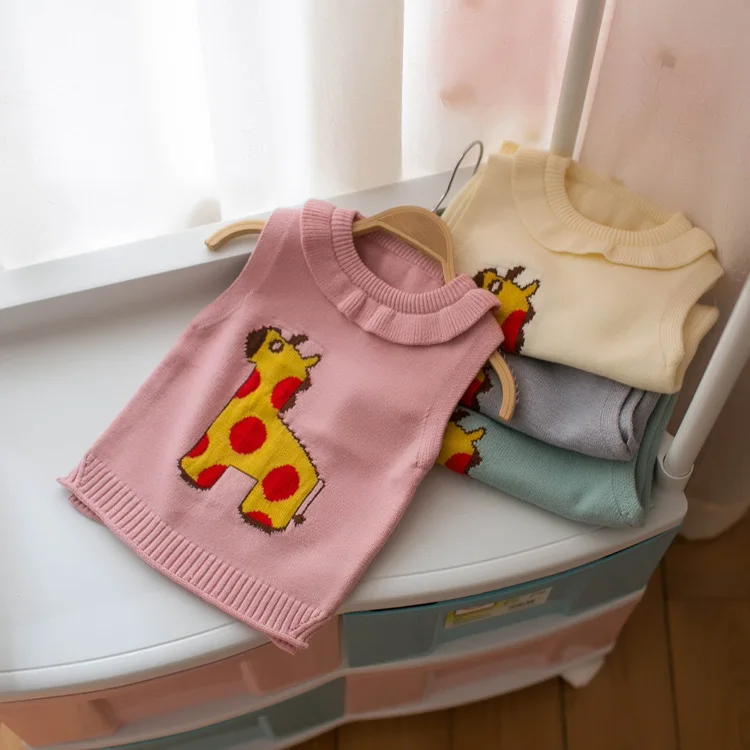 

Mmtkids 2018 Spring Children Sleeveless Sweater Girls Cartoon Deer Vest Waistcoat Small CHILDREN'S-
