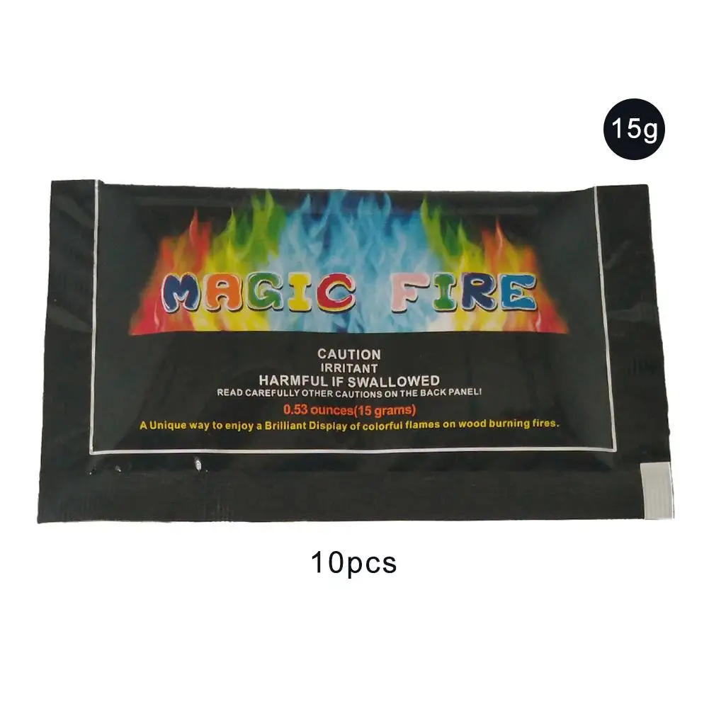 10 Pcs x 15g 10 шт. улучшенная версия Волшебные трюки для волшебников Мистический Огонь цвет пламени порошок Bonfire краситель принадлежности для вечеринки на открытом воздухе - Цвет: 10 Pcs x 15g