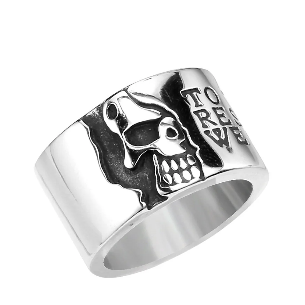 Retro Mens Rings 316L Stainless Steel For Male Boyfriend Biker Jewelry Golden Blue CZ Crystal Stones Skull Eagle Ring 2021 New