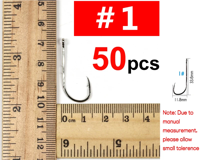 50PCS High Carbon Steel Barbed Fish Hook Baitholder Fishing Hooks Worm Pond Fish  Bait Holder Size 10 12 14 1/0 2/0 3/0 4/0 5/0