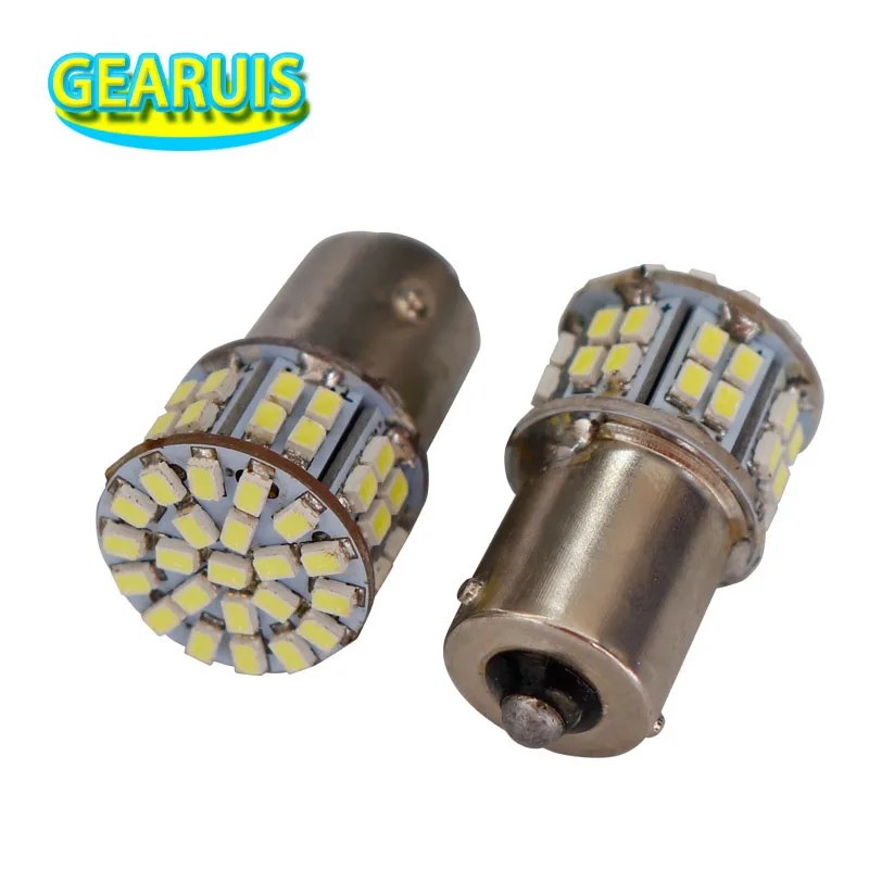 Светодиодный стоп-сигнал 10 шт. 24 В S25 P21W 1156 ba15s 50 SMD 1206 светодиодный 1157 BAY15D Белый