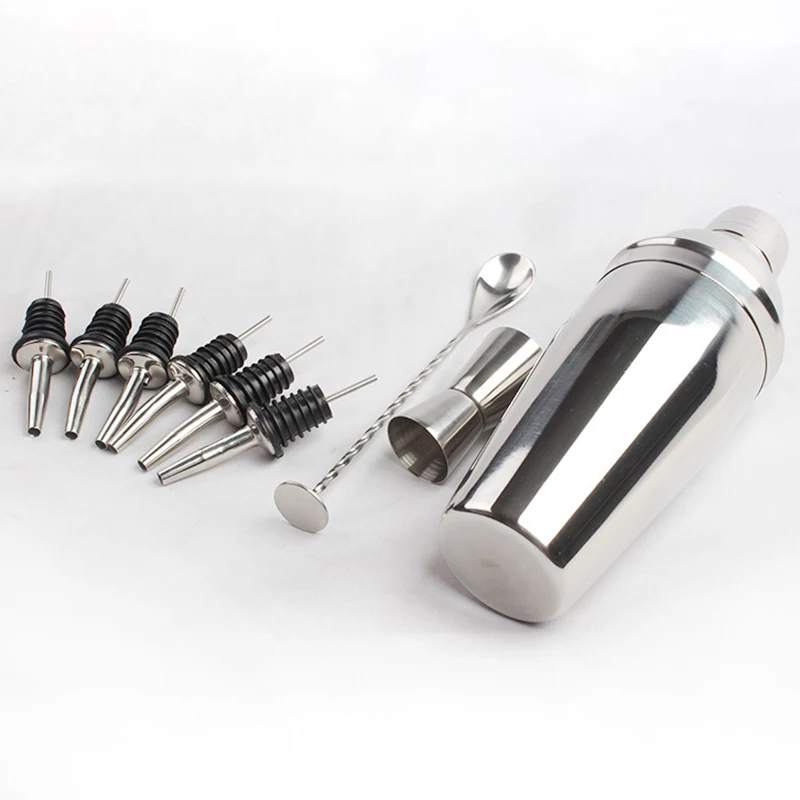 ABUI-9Pcs, профессиональный миксер для коктейлей, набор из нержавеющей стали+ бар для перемешивания напитков, инструменты бармена, аксессуары, вечерние барные принадлежности, набор для пивоварения