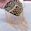 2Pcs Personality Stage nightclub hosted banquet shoulder jewelry epaulettes Retro small western assembled brooch tassel patch ► Photo 3/6