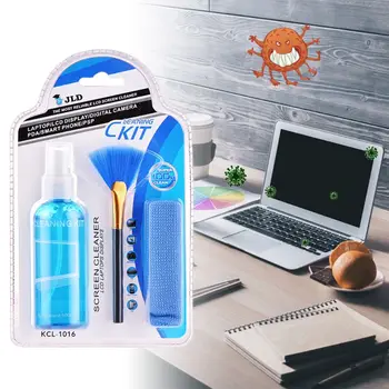 

3 Pcs/Set Screen Cleaner Solution for Laptop/Phone/ iPad/Eyeglass Cleaner Includes Spray + Brush + Cleaning Cloth