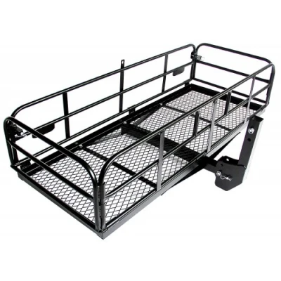 

Foldable Hitch Cargo Carrier Mounted Basket Luggage Rack with 2" Receiver erfect for camping, road trips and more