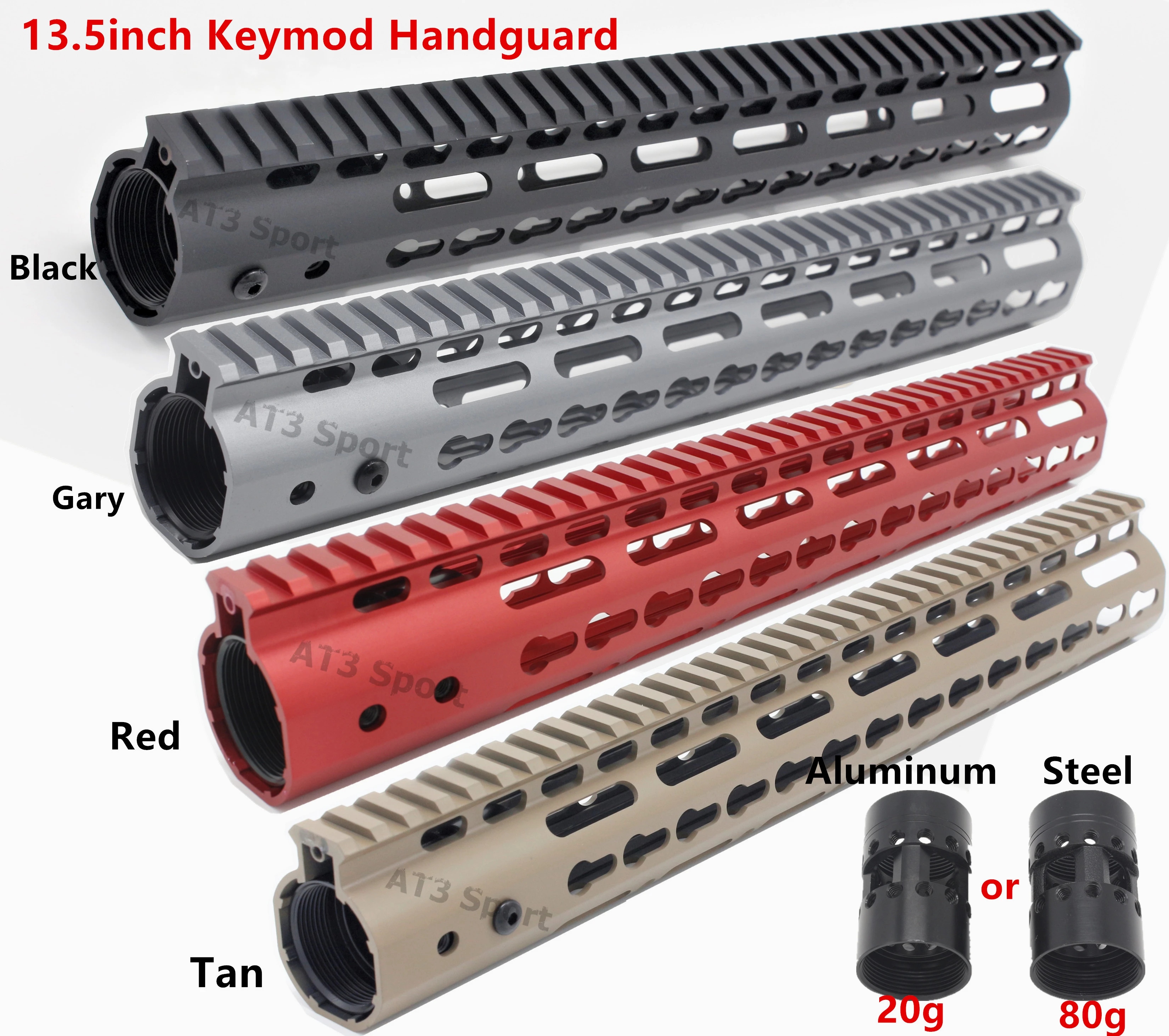 Черный/красный/загар/серый цвет 13 5 ''Keymod Handguard Rail Free Float Mount System Ultralight Style Fit .223/5.56