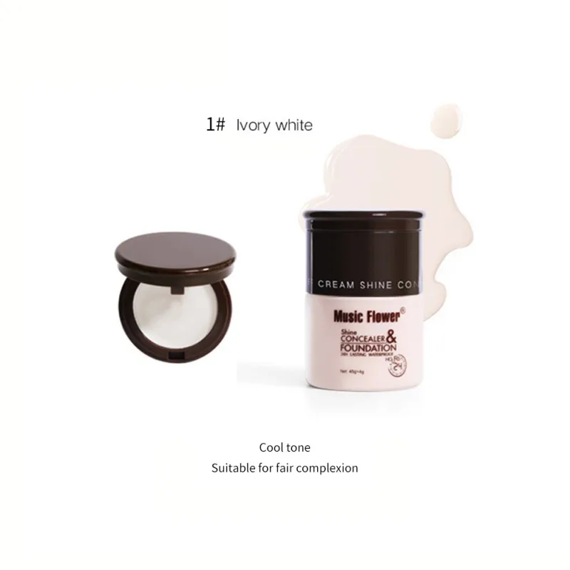 2 In 1 Liquid Foundation Highlighter Long Lasting Moisturizing Brighten Skin Color Foundation High Gloss Powder New