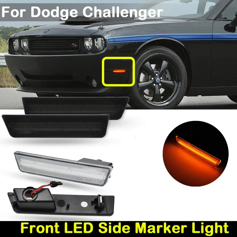 For Dodge Challenger 2008 2014 clear lens or smoked lens car front