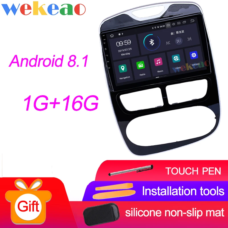Android Car Radio Wekeao сенсорный экран 10,1 ''Android 9,0 автомобильный Dvd мультимедийный плеер для Renault Clio автомобильный Радио gps навигация 2012- wifi 4G - Цвет: Android Car Radio