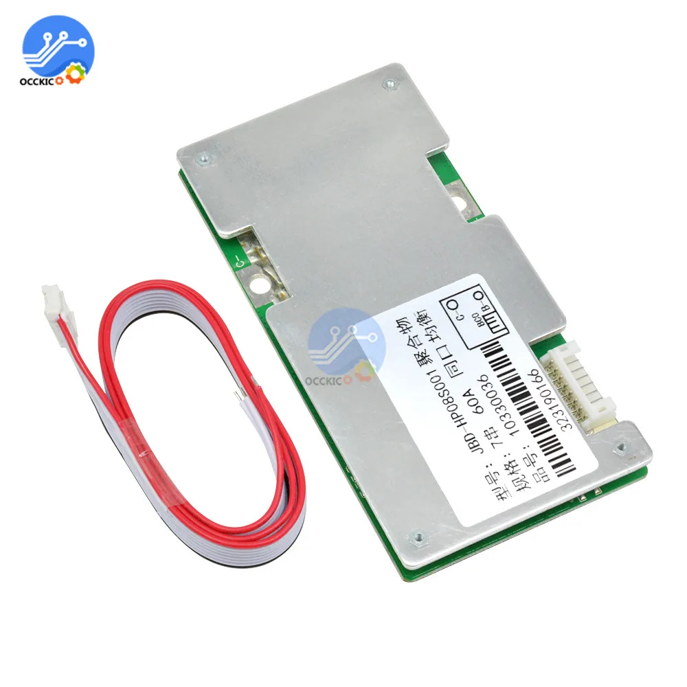 BMS 7S 24V 60A 18650 литиевая батарея Защитная плата активная балансировка Lipo PCB