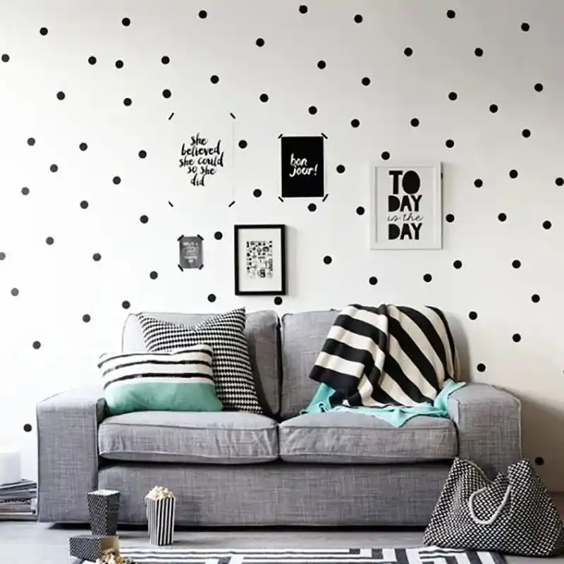 black polka dot wall stickers