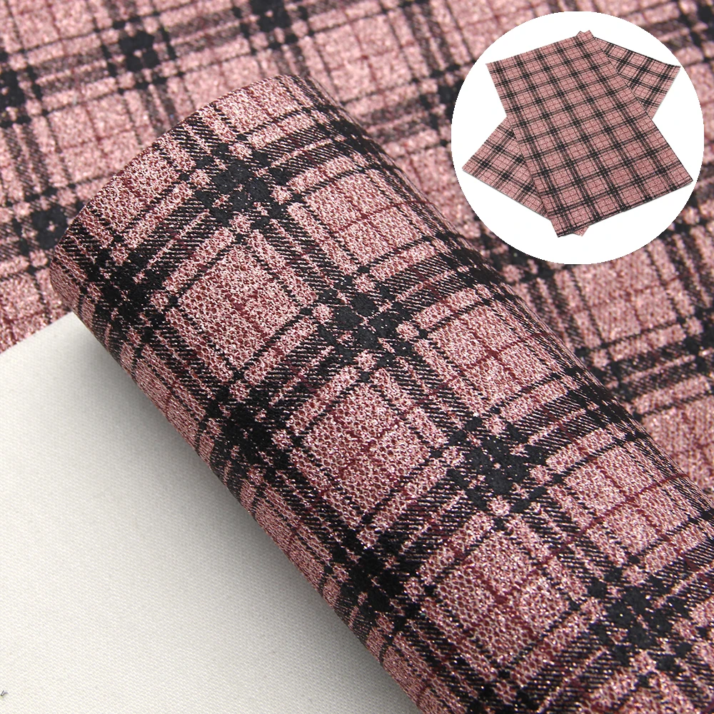 20*34cm Plaid Patterns Printed Synthetic Leather,DIY Handmade Materials For Making Crafts,1Yc7549 - Цвет: 1091294003