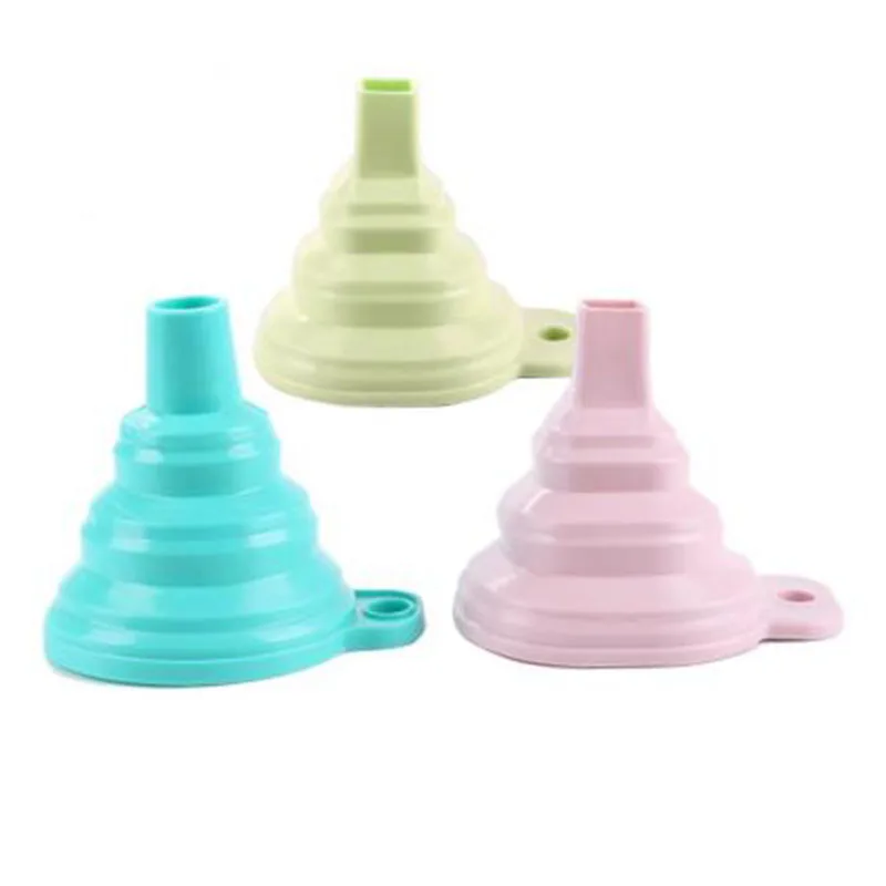 Silicone Foldable Funnel Mini Liquid Dispensing Kitchen Folding Heat Oil Resistant Water Gel Collapsible Funnels | Дом и сад