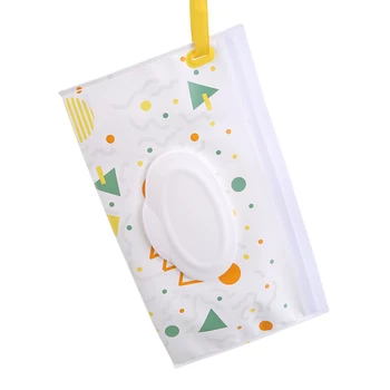 

Geometric Pattern Tissue Box Eva Flip Wet Wipes Portable Removable Packaging Bag Snap-On Cleaning Wipes Box