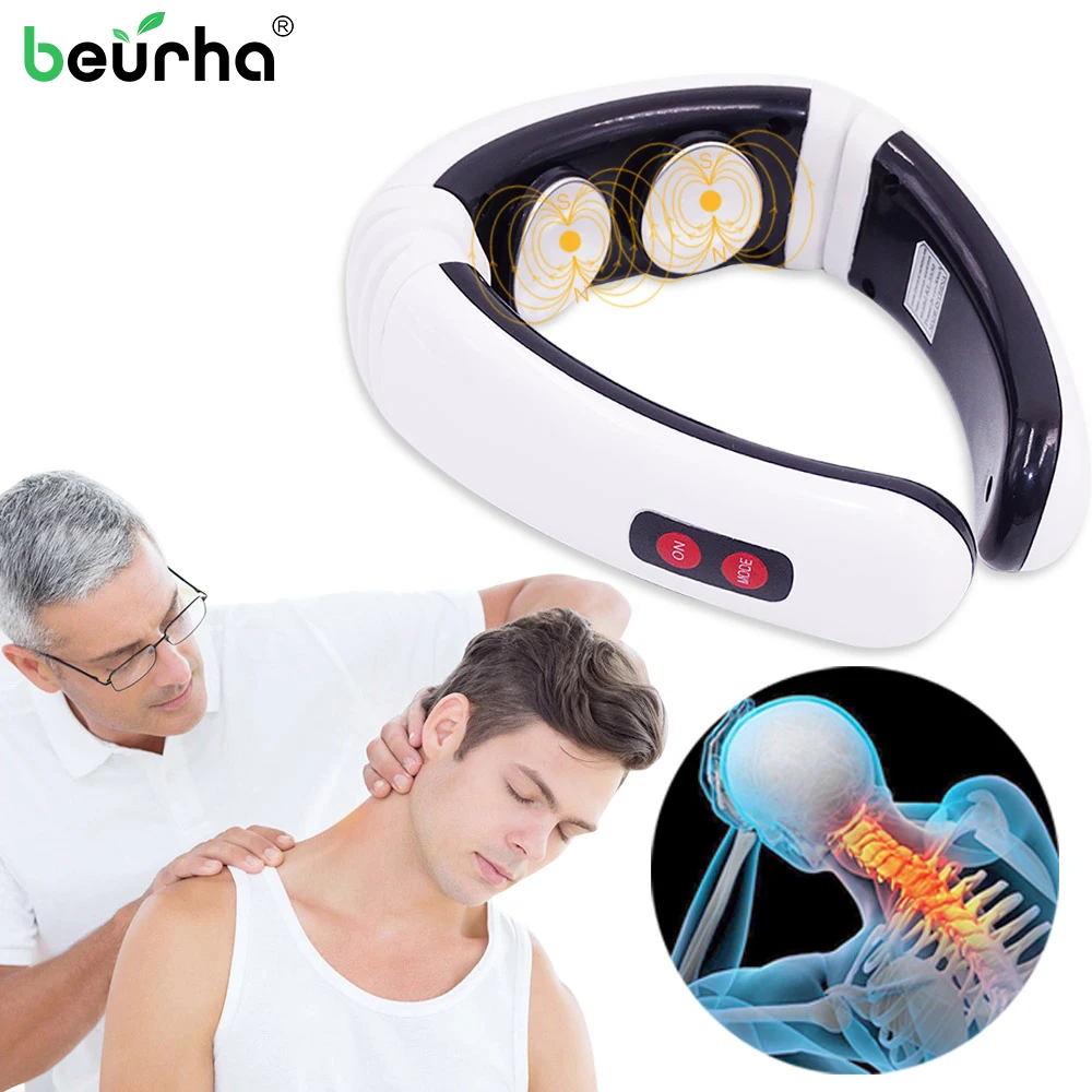 

Electric Pulse Back And Neck Massager Far Infrared Heating Pain Relief Health Care Relaxation Tool Intelligent Cervical Massager