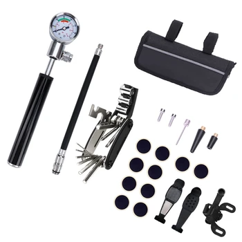 

SEWS-22In1 Bicycle Repair Tools Waterproof Portable Bike Tire Repair Kits Bicycle Pump Cycling Puncture Repair Tool Bag Bike Sto