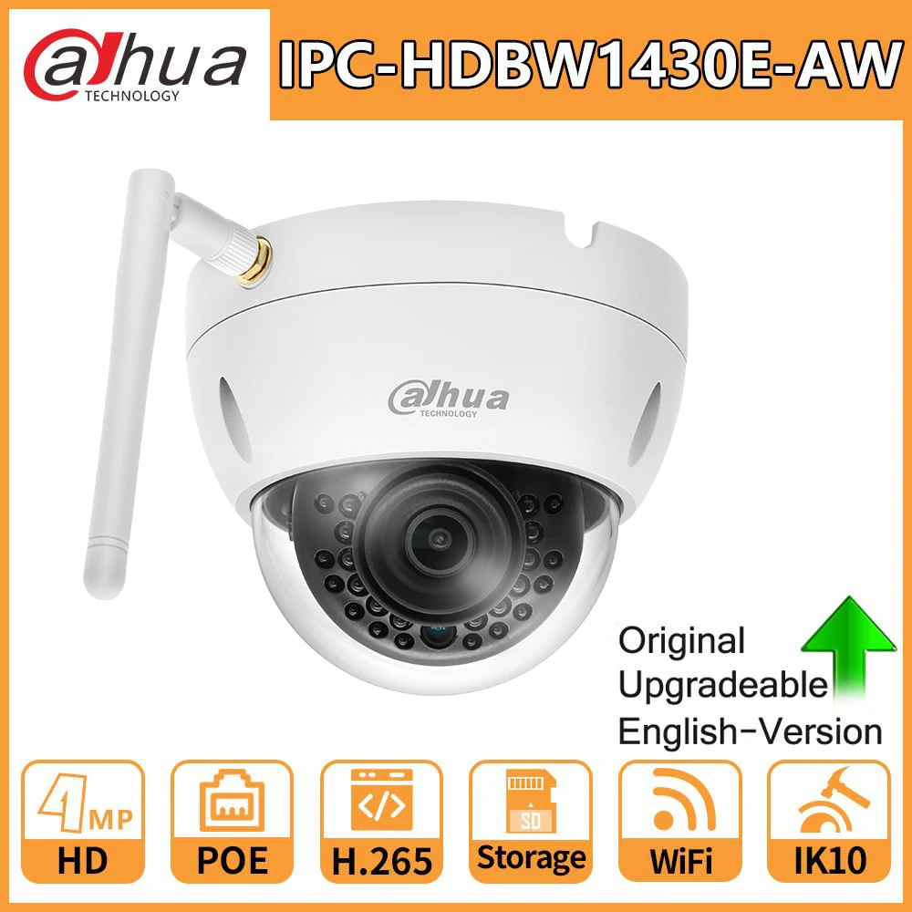 Dahua оригинальная IPC HDBW1320E W 3MP ИК Мини купольная 30 м WiFi сетевая ip камера