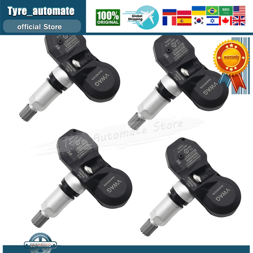 Датчик давления в шинах 4х для Volkswagen Tiguan Passat CC 2007-2015 система контроля TPMS 433 МГц