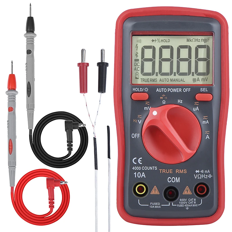

QHTITEC Multimeter Digital UM16-A1 True RMS Auto-Range 4000 Counts Portable Voltmeter LCD Display Meter Digital Multimetro