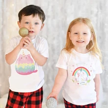 

Unicorn For Boys 2021 Summer Casual Anime Clothes For Girls Top Solid Color Male T-shirt Children's Clothing From 2 To 9 Years
