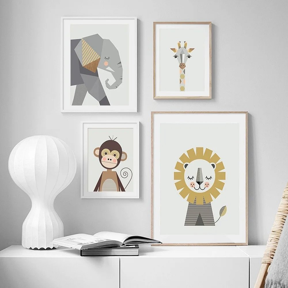Cartoon-Geometric-Animal-Canvas-Painting-Cute-Elephant-Lion-Tiger-Posters-Simple-Home-Children-s-Room-Kindergarten (1)