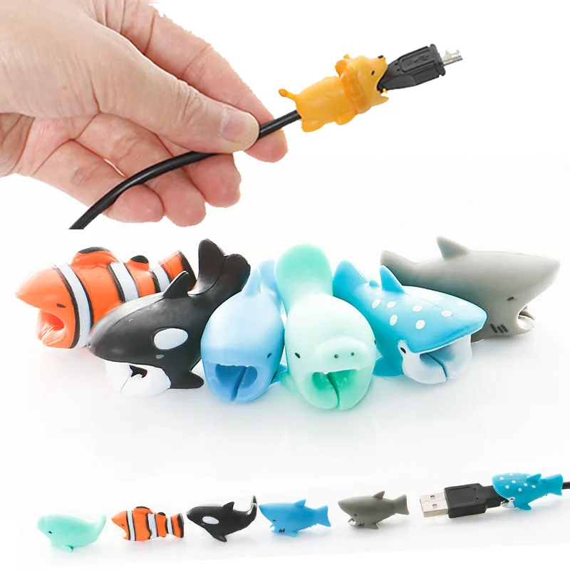 Новинка защита кабеля с мультяшными животными Usb-кабель протектор для наушников