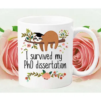 

I survived my PhD Dissertation Mug Gift, Dr. Coffee Cup,Doctor Gift,PhD-11OZ Coffee Mug