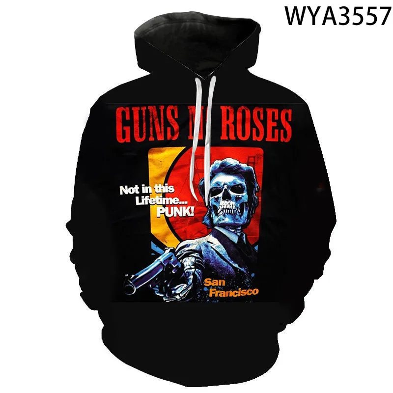 

3D Printed New Guns N Roses Hoodies Men Women Children Streetwear Sweatshirts Boy Girl Kids Pullovers Long Sleeve Casual Tops