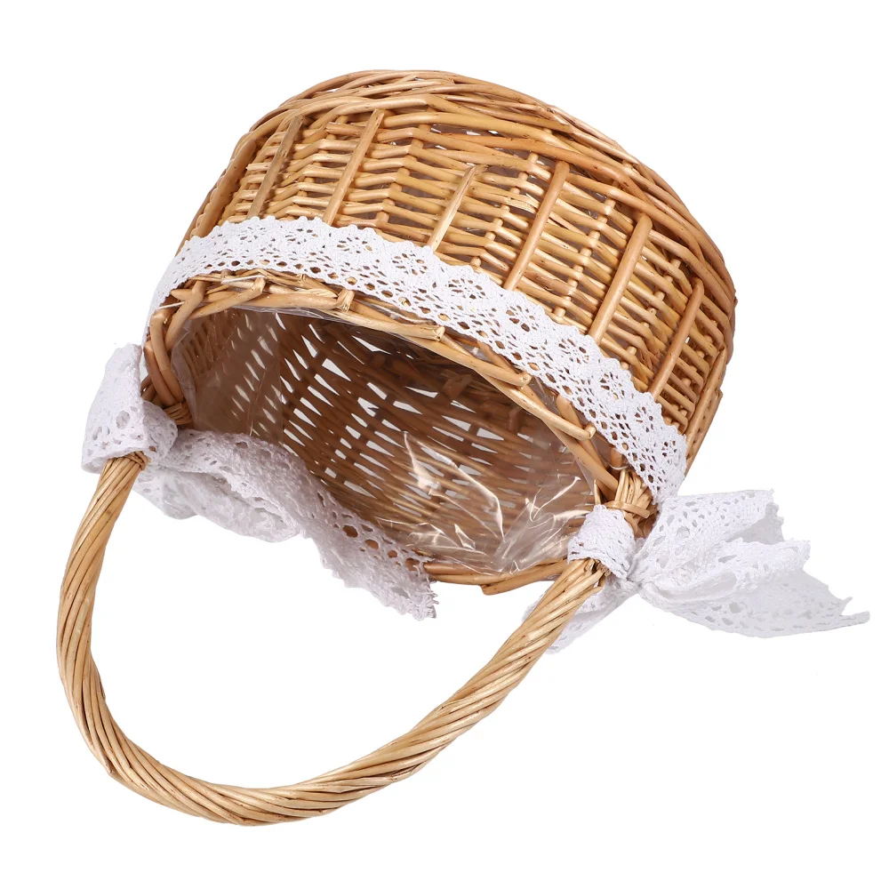 

1pc Safe Handy Portable Chic Lace Basket for Decoration Storage