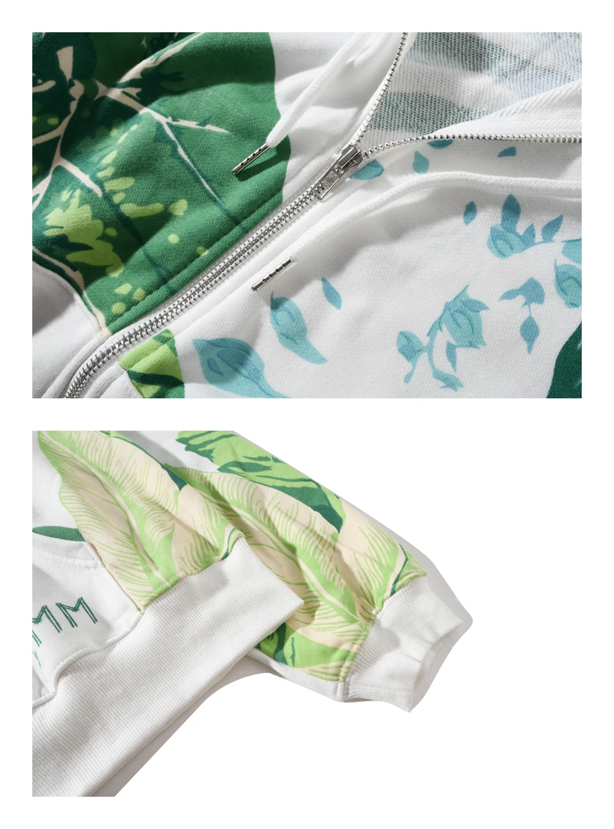 Hip Hop Banana leaf Hoodies Mens Autumn Casual Pullover Sweats Hoodie Male Fashion Skateboards zipper Sweatshirts