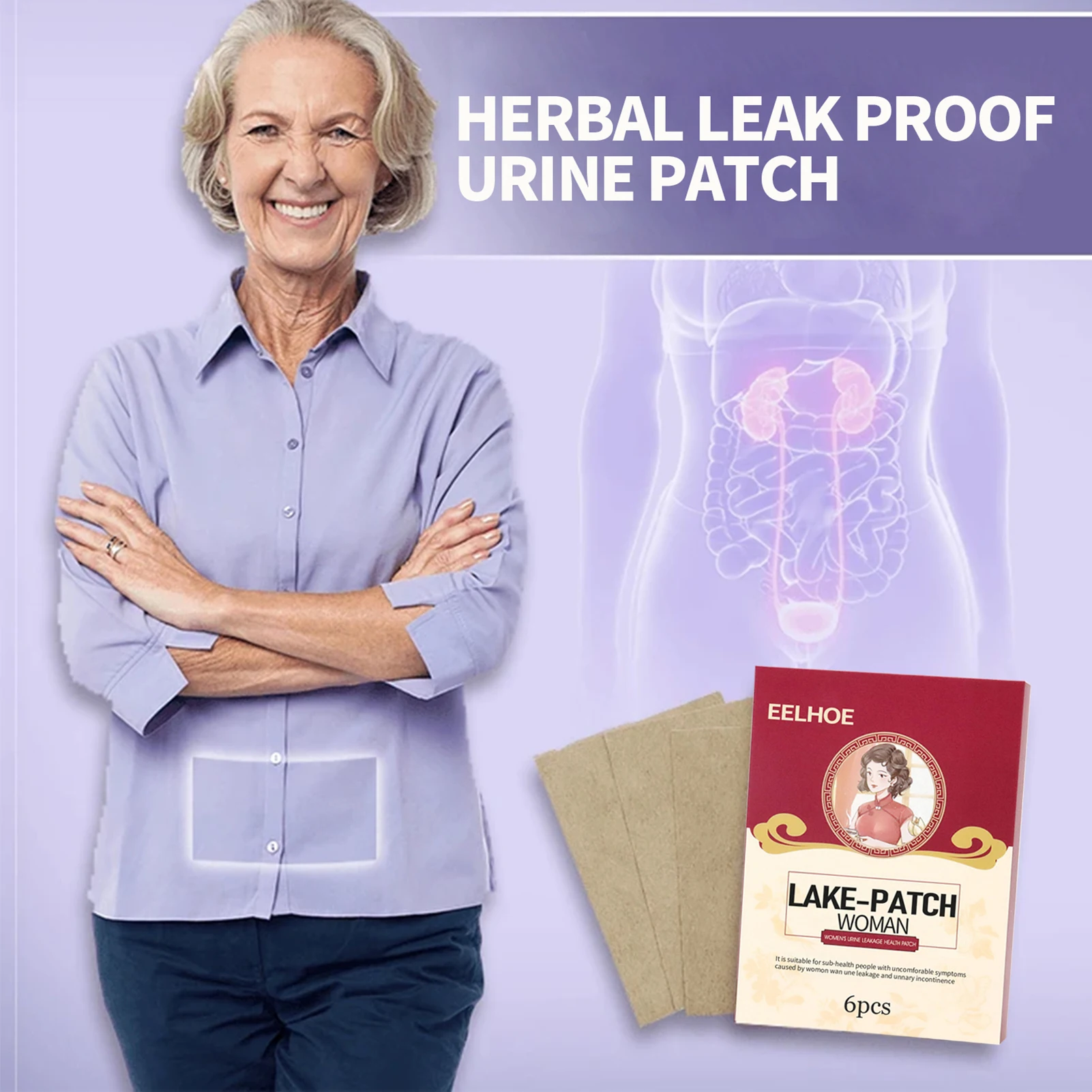 6Pcs/Box Urine Leakage Patches Herbal Formula Deep for
