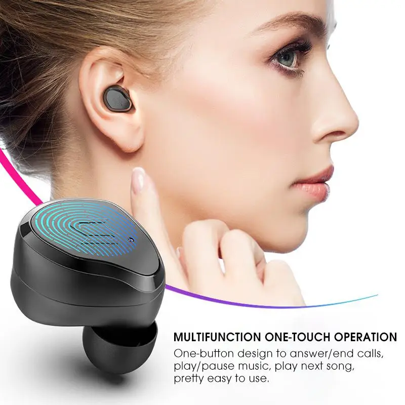 TWS True Wireless Bluetooth 5.0 Earphone Touch Headset Noise Cancelling 3000mAh Power Bank Bluetooth Headset for Smart Phone