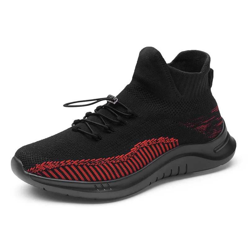 

Wa zi xie MEN'S SHOES Mesh Sports Footwear Mid-top Thick Bottomed Basketball Shoes tou qi wa Shoe Cover Slip-on Loafers