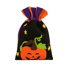 Прекрасный Хэллоуин печенье конфеты мешки для упаковки хлеба многоцветный нетканый детский подарок карман на шнурке мешок де кордон