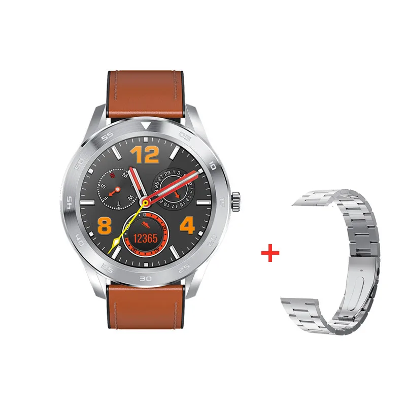 brown add Strap DT98 Смарт-часы IP68 Водонепроницаемые Смарт-часы Bluetooth звонки, музыка контроль ЭКГ кровяное давление для huawei Xiao mi IOS mi Phone - Цвет: brown add Strap