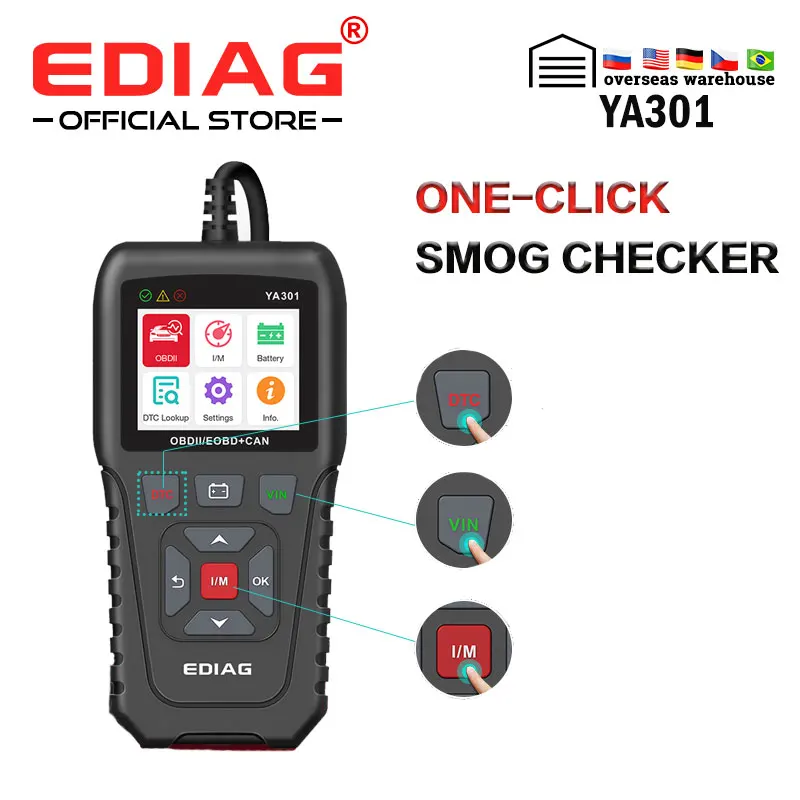 Считыватель кодов YA301 EDIAG диагностический инструмент для полной проверки OBDII/EOBD с