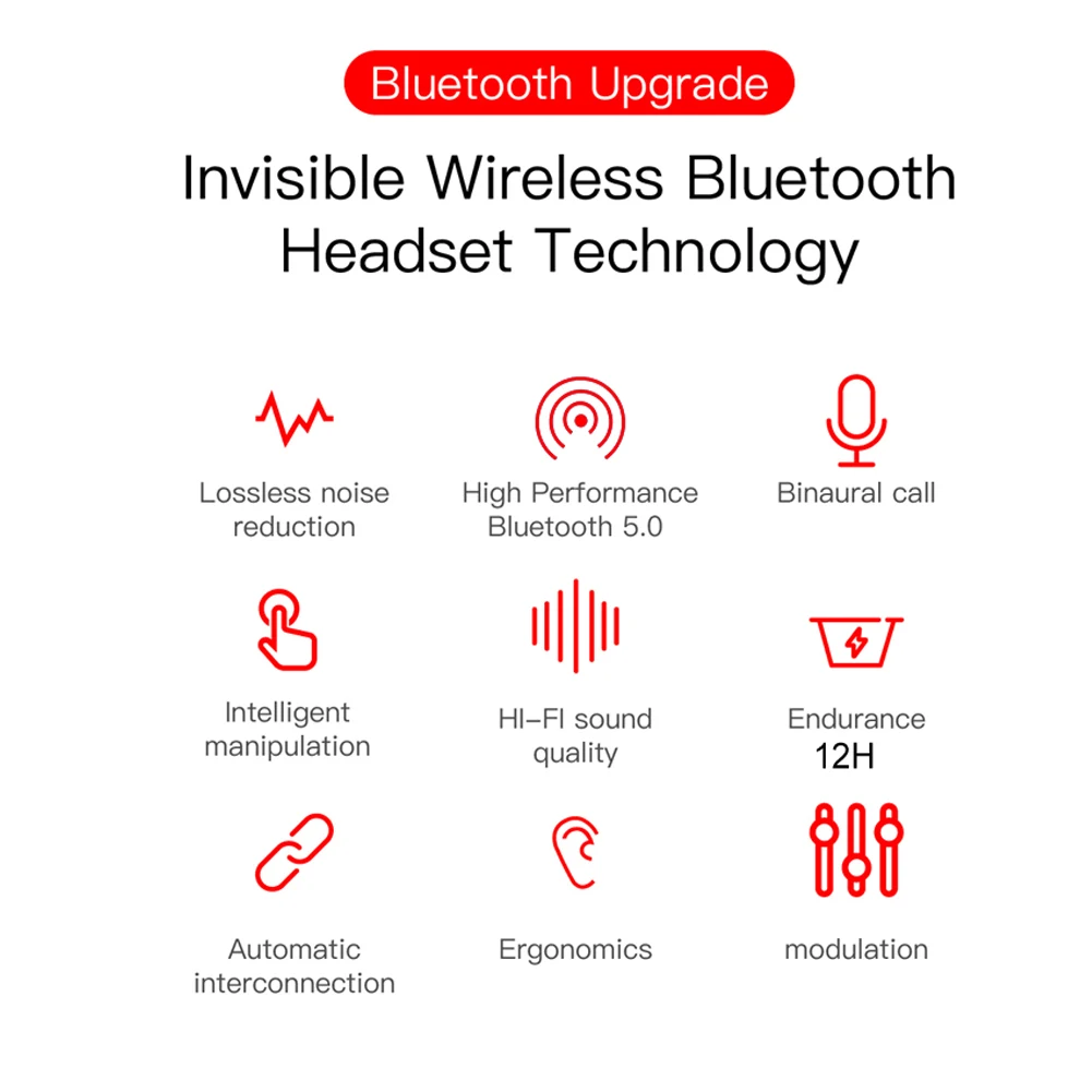 Yuanlin TWS легкие наушники ABS Bluetooth 5,0 с зарядным устройством, мини спортивные наушники, стерео музыкальный плеер с Умной кнопкой
